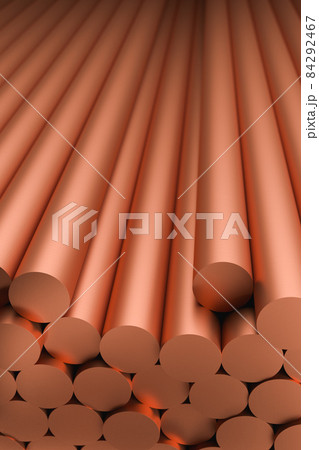 copper billets raw sticks, 3d rendering copper billets raw sticks, 3d rendering 84292467