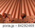 copper billets raw sticks, 3d rendering 84292469