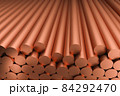 copper billets raw sticks, 3d rendering 84292470