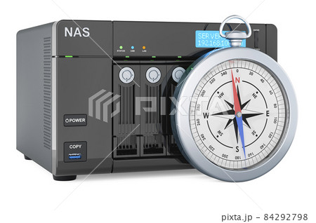 Nas Network Attached Storage With Compass 3d のイラスト素材