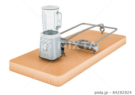 Electric blender inside mousetrap, 3D rendering 84292924
