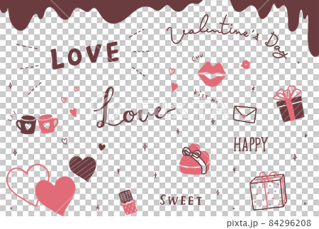 Valentine's fashionable handwritten material set 84296208