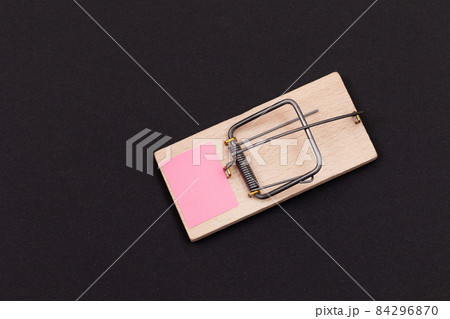 Small Memo Paper in Wooden Mousetrap - Template 84296870