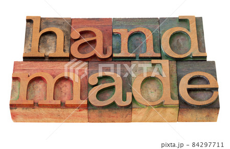handmade word in letterpress type handmade word in letterpress type 84297711