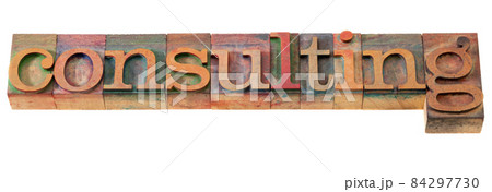 consulting word in letterpress type consulting word in letterpress type 84297730