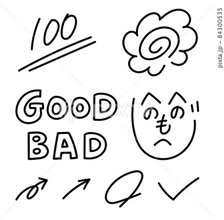 はなまる,good,bad,試し書きセットのイラスト素材 [84300535] - PIXTA
