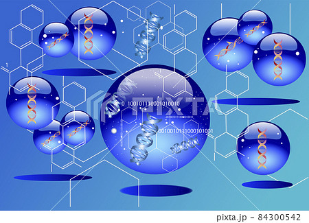 遺伝子などの数式や図説の科学的イメージの背景 02のイラスト素材