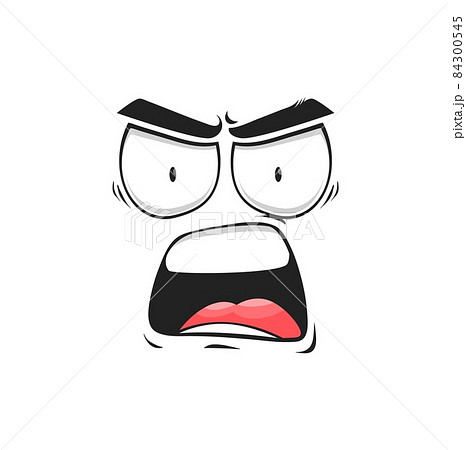 Cartoon angry shout face vector yelling or... - Stock Illustration  [84300545] - PIXTA