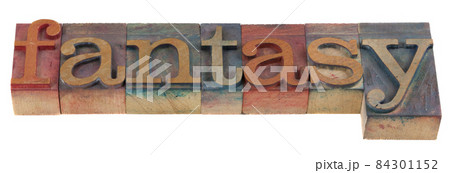 fantasy - word in printing blocks 84301152