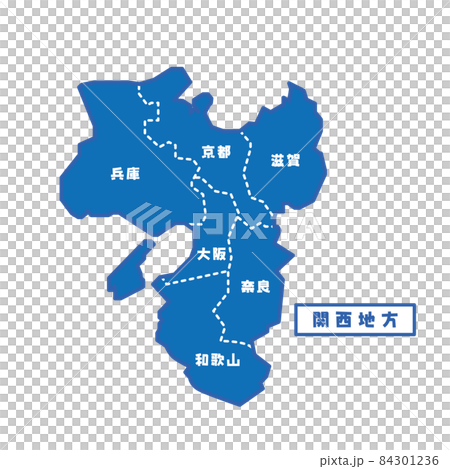 日本の地域図 関西地方 シンプル青 84301236