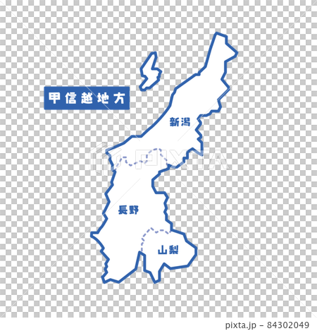 Regional map of Japan Koshinetsu region Simple blank map 84302049