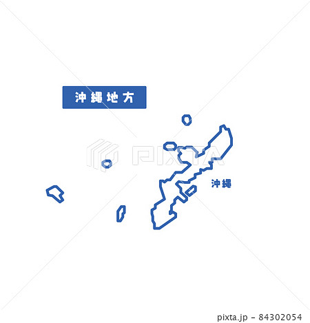 日本の地域図 沖縄地方 シンプル白地図