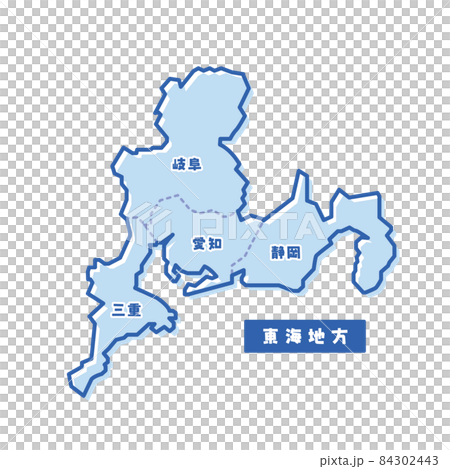 Regional map of Japan Tokai region Simple light blue Regional map of Japan Tokai region Simple light blue 84302443