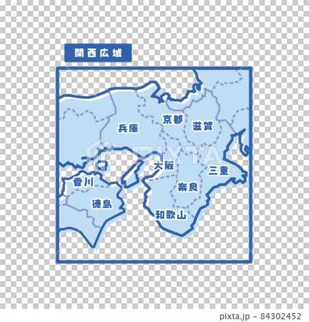 日本の地域図 関西広域 シンプル淡青 84302452