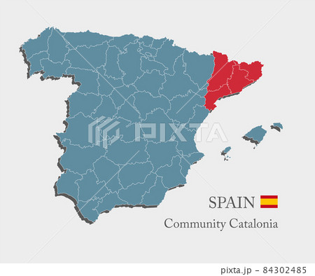 Vector map country Spain, spanish region Catalonia Vector map country Spain, spanish region Catalonia 84302485