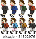ランドセルを背負う小学生のカラーバリエーション 84302976