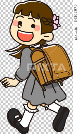 背著棕色書包的小學生 背著棕色書包的小學生 84302979