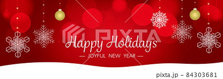 クリスマスのセールに使える雪の結晶のバナーセット 84303681