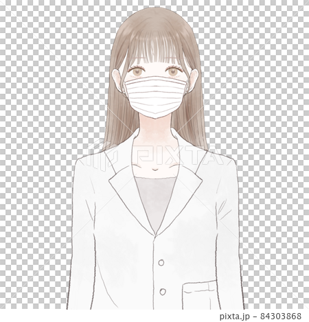 戴無紡布口罩的女醫生 戴無紡布口罩的女醫生 84303868