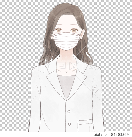 戴無紡布口罩的女醫生 戴無紡布口罩的女醫生 84303869
