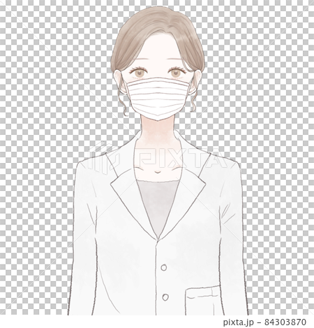 Female doctor wearing a non-woven mask 84303870
