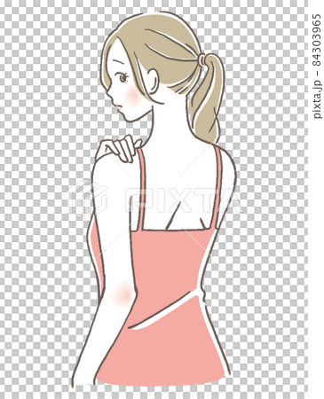 背中を気にする女性 84303965