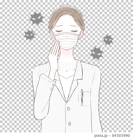 Female doctor wearing a non-woven mask Female doctor wearing a non-woven mask 84303990