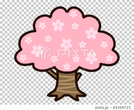 かわいい桜の木のイラスト素材