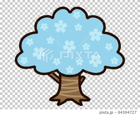 可愛的櫻花樹淺藍色 84304727