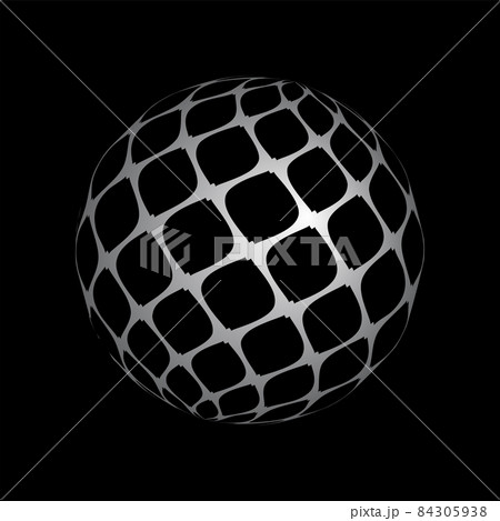 Abstract geometric pattern on 3D spherical shape. 84305938