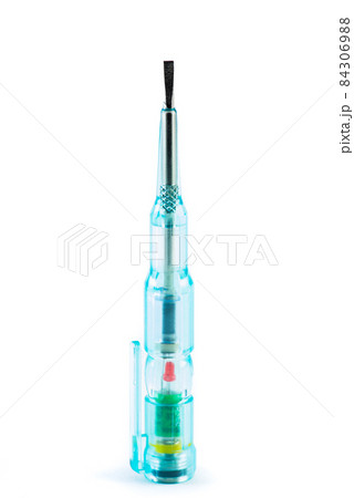 Screwdriver electrical tester isolated on white background Screwdriver electrical tester isolated on white background 84306988