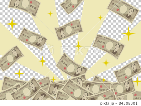 舞い散る一万円札（背景あり） 84308301