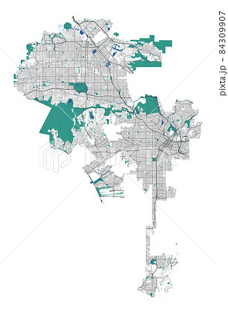 Los Angeles vector map. Detailed map of Losのイラスト素材