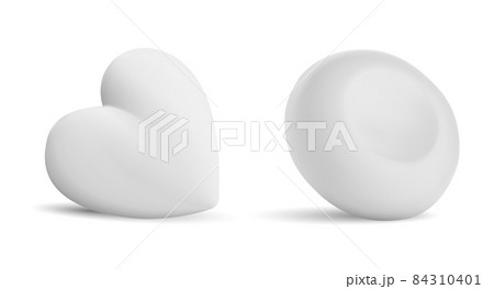 White soap bar isolated. Solid cosmetics butter pack White soap bar isolated. Solid cosmetics butter pack 84310401