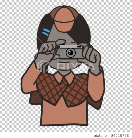 Young detective holding the camera facing forward (female 2) 84310758