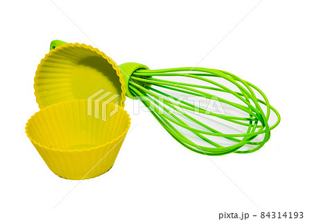 Set of silicone cooking utensils isolated on white background Set of silicone cooking utensils isolated on white background 84314193