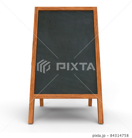 黒板の縦長イーゼル看板の3dcgイラストのイラスト素材 黒板の縦長イーゼル看板の3dcgイラストのイラスト素材