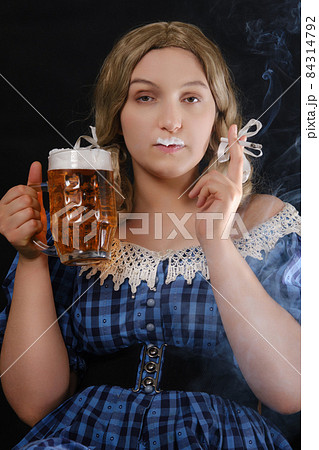 woman with beer woman with beer 84314792