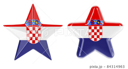 Stars with Croatian flag, 3D rendering Stars with Croatian flag, 3D rendering 84314963