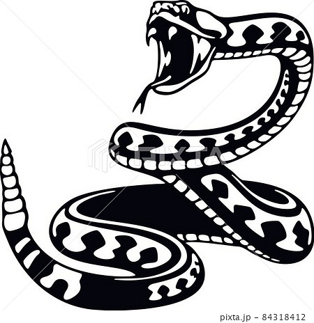 Snake - Reptiles of the wild. Wildlife stencil....のイラスト素材 [84318412 ...