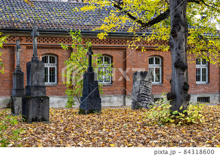 View of famous Old North Cemetery of Munich, Germany with historic gravestones. View of famous Old North Cemetery of Munich, Germany with historic gravestones. 84318600
