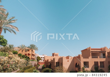 Luxury holiday villa with palm tree Luxury holiday villa with palm tree 84319245