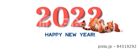 Happy new year 2022, christmas holiday, web banner - Vector 84319292