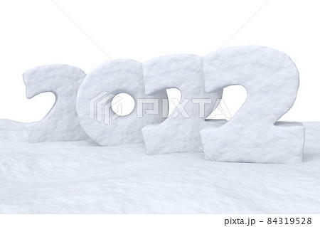 Happy New Year 2022 snow text on snow 84319528