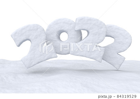 2022 Happy New Year snow text over snow. 84319529