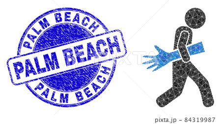 Rubber Palm Beach Round Badge and Maneken Hand Courier Triangle Icon Rubber Palm Beach Round Badge and Maneken Hand Courier Triangle Icon 84319987