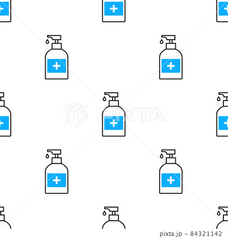 Alcohol hand disinfection seamless background. Coronavirus hand gel disinfect bottle alcohol Alcohol hand disinfection seamless background. Coronavirus hand gel disinfect bottle alcohol 84321142