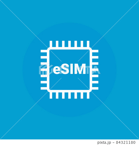 Esim chip card concept icon. Embedded sim card cellular mobile technology smart concept 84321180