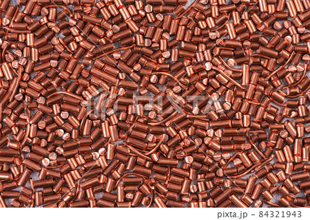 Scrap of copper background, secondary raw materials industry 84321943