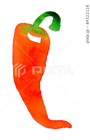 Watercolor painting of Hot red pepper, seasoning, food Watercolor painting of Hot red pepper, seasoning, food 84322116
